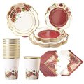 Kate Aspen Kate Aspen 00225NA-KIT 0.01 x 6.5 x 6.5 in. Blush Floral Party Tableware Set for 16 Guests; Burgundy - 72 Piece 00225NA-KIT